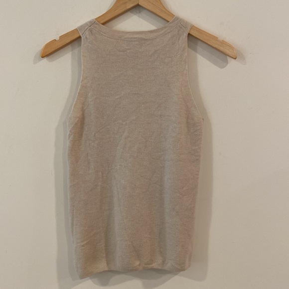 J.Crew 100% Cashmere Sweater Tank Vest Beige Medium soft - Picture 4 of 10